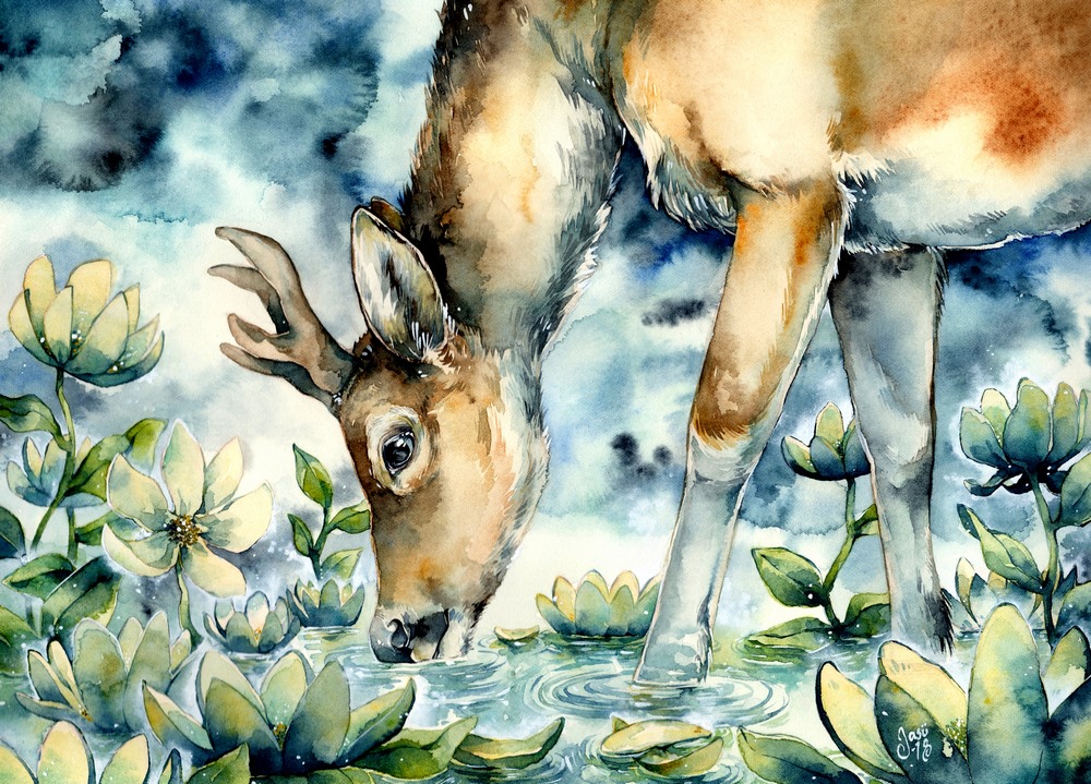 Print - Deer at Dusk